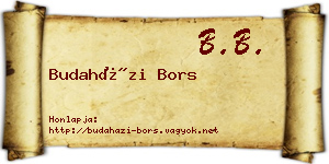 Budaházi Bors névjegykártya
